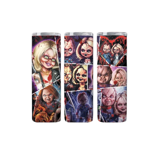 Chucky and Tiffany tumbler cup /vasos / Halloween