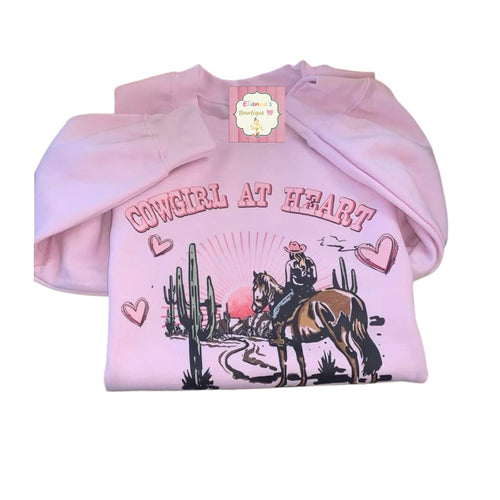 Pink Cowgirl at heart sweatshirt /sweater/sueter/cowgirl