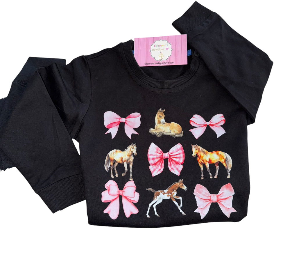 Horses crewneck sweatshirt /kids/adult/matching/sueter/ coquette