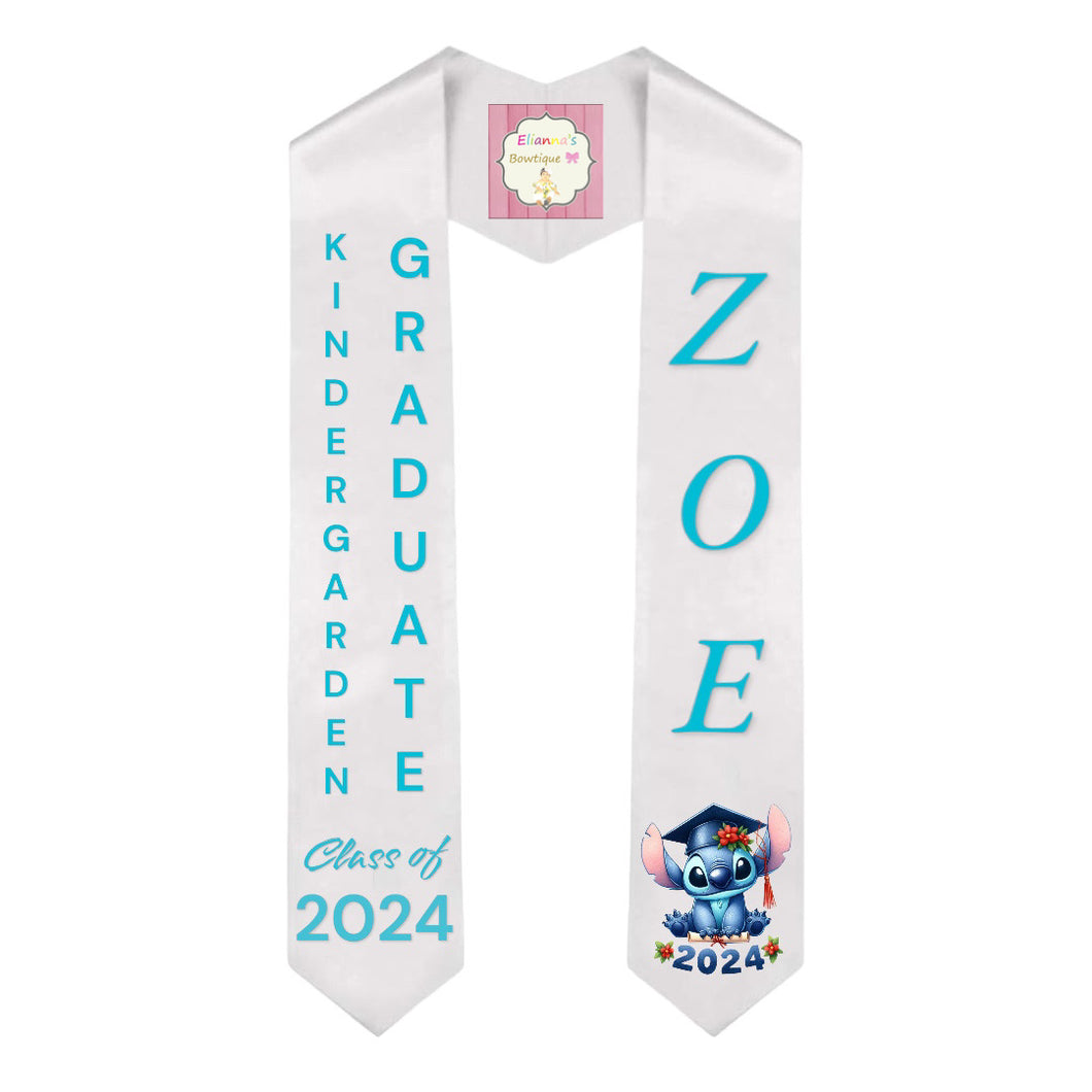 Kids Stitch Graduation stole Sash / custom/ 2024