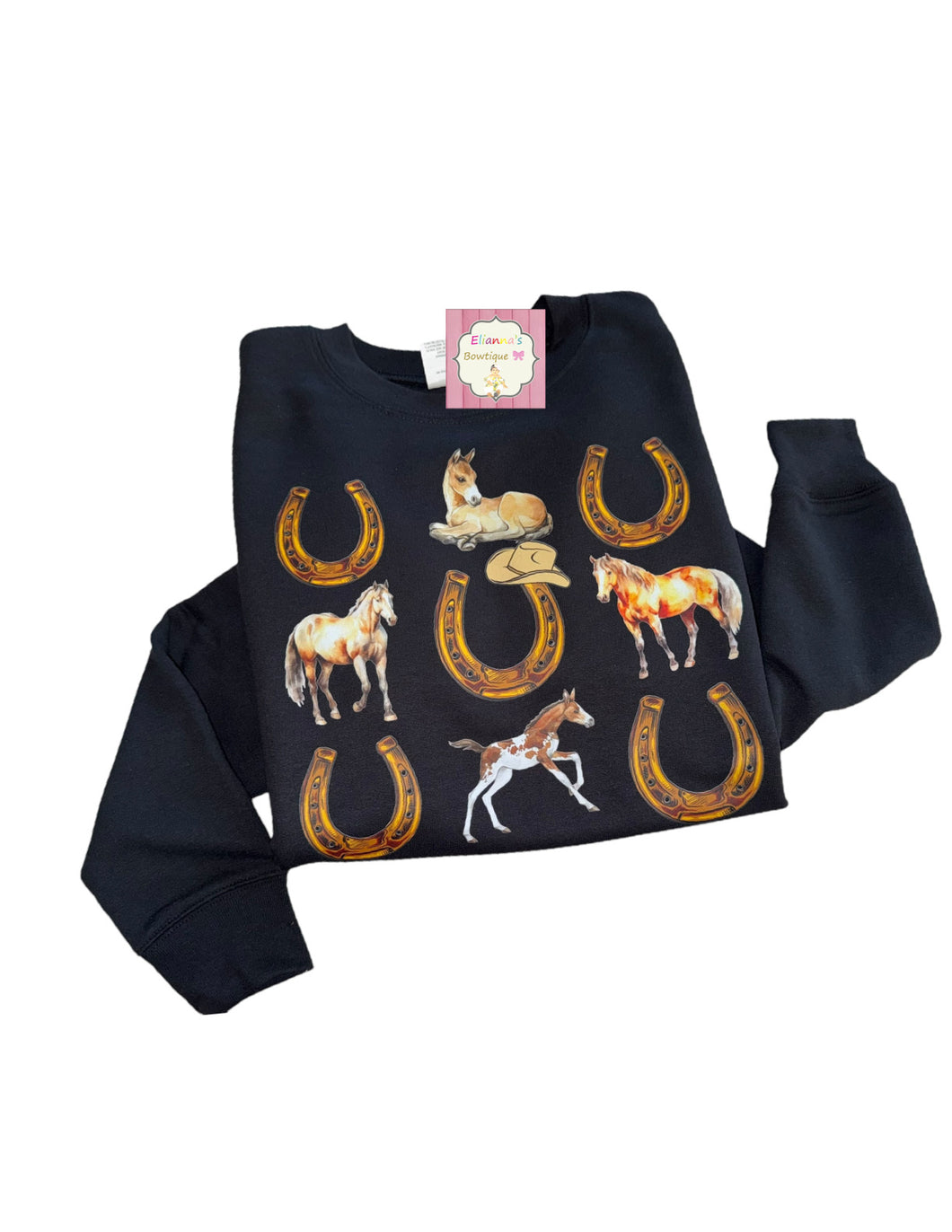 Horses crewneck sweatshirt /kids/adult/matching/sueter