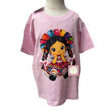 Cargar imagen en el visor de la galería, Mexicanita Shirt/ Mexicana with Rhinestones and bows shirt
