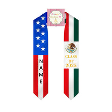 Cargar imagen en el visor de la galería, Mexican American Graduation Sash / custom/ 2025