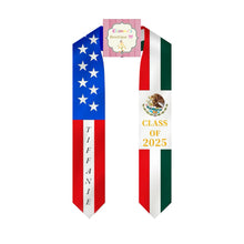 Cargar imagen en el visor de la galería, Mexican American Graduation Sash / custom/ 2025