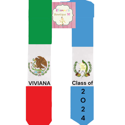 Mexican Guatemala Flag Graduation Sash / custom/ 2024/