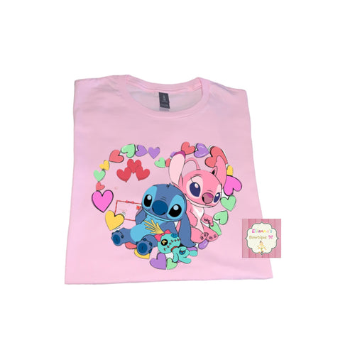 Stitch and angel shirt/love