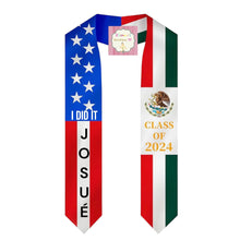 Load image into Gallery viewer, Mexican American Graduation Sash / custom/ 2024/