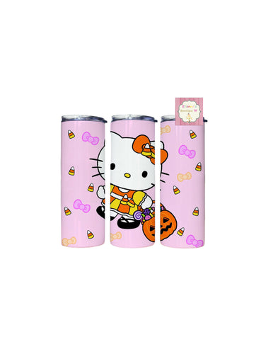 Pink Halloween tumbler cup/ Hello Kitty  / vasos