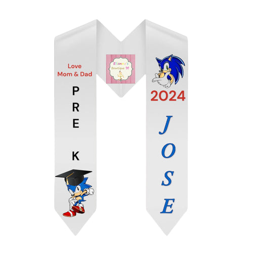 Sonic Graduation stole Sash / custom/ 2024/ boys