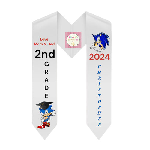 Sonic Graduation stole Sash / custom/ 2024/ boys