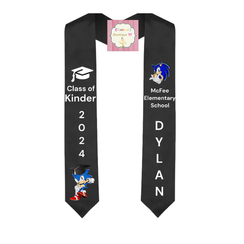 Kids sonic Graduation Sash / custom/ 2024