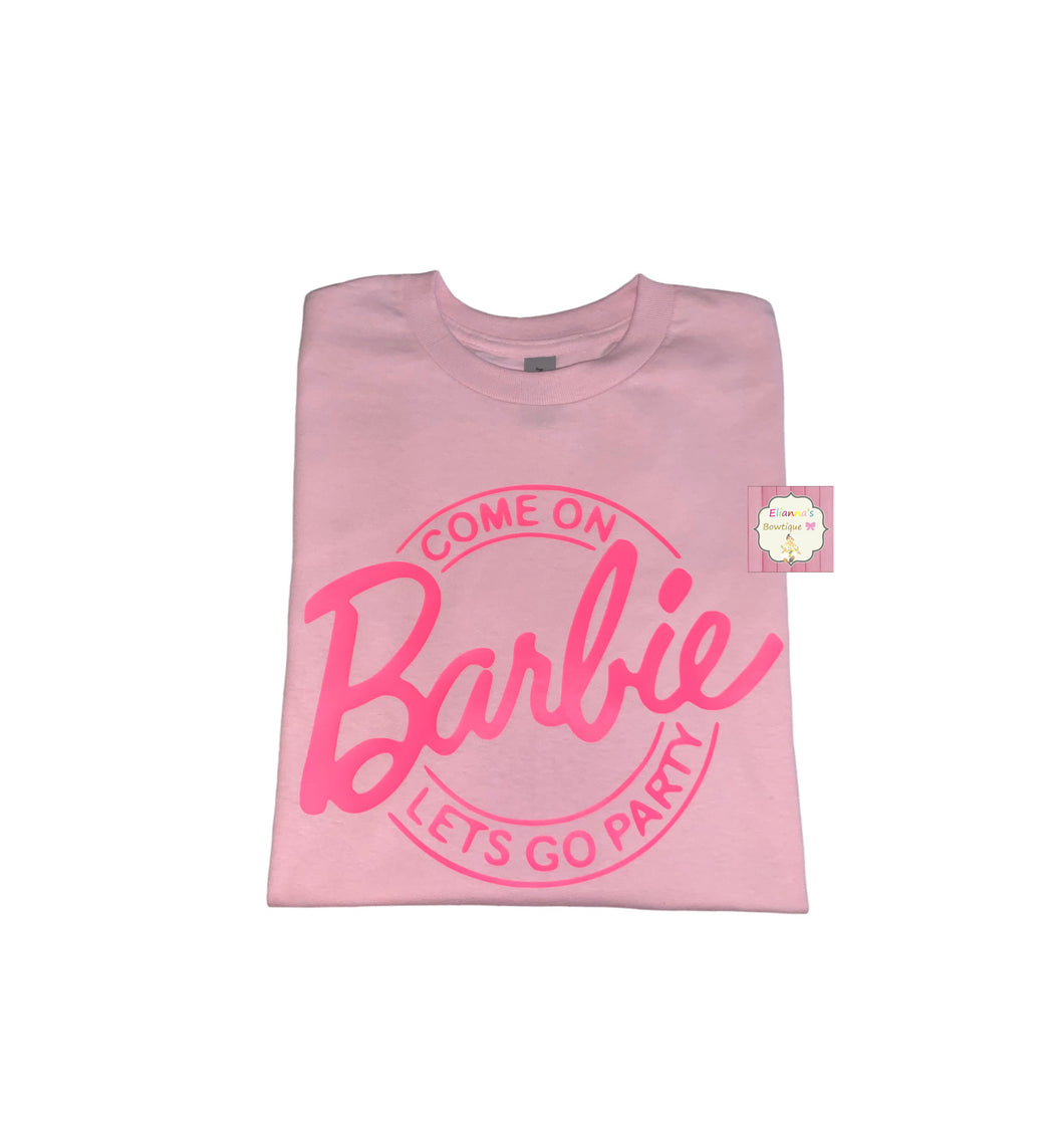 Barbie pink shirt /kids / adults