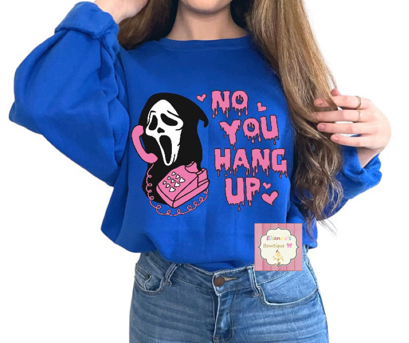 No you hang up Crewneck sweatshirt /sweater/halloween/pink ghost