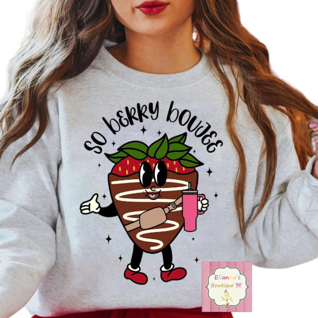 So Berry boujee sweatshirt /sueter/ strawberry