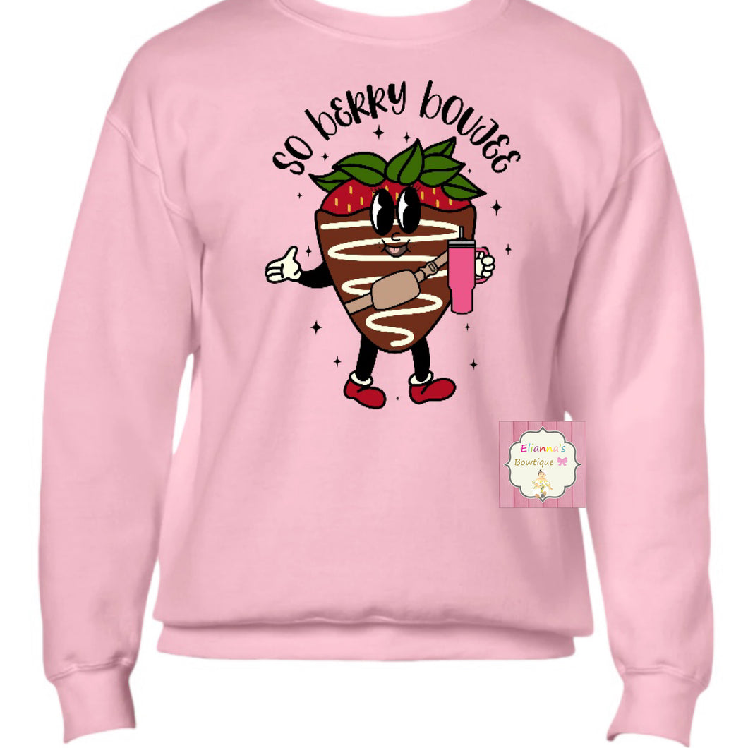 So Berry boujee sweatshirt /sueter/ strawberry