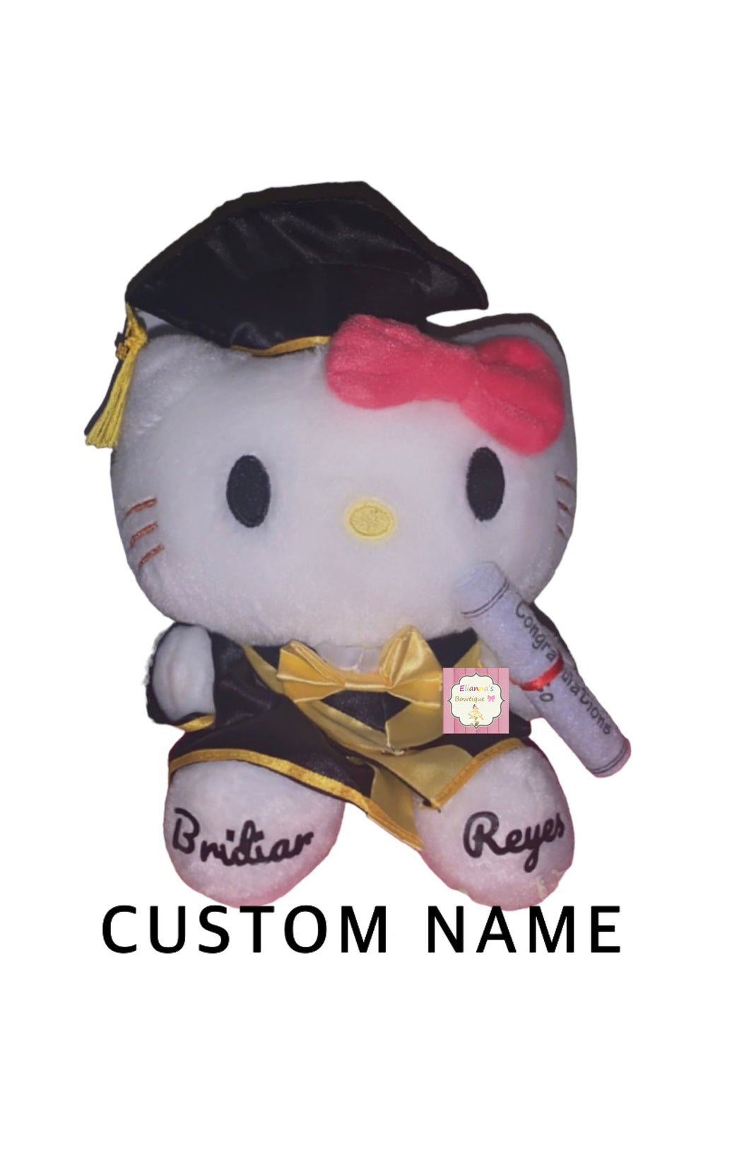 Hello kitty graduation plushie/ custom name /plush toys