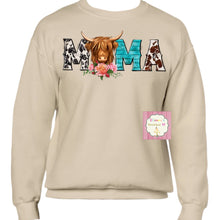 Cargar imagen en el visor de la galería, Mama sweatshirt /sueter/highland cow/ cow