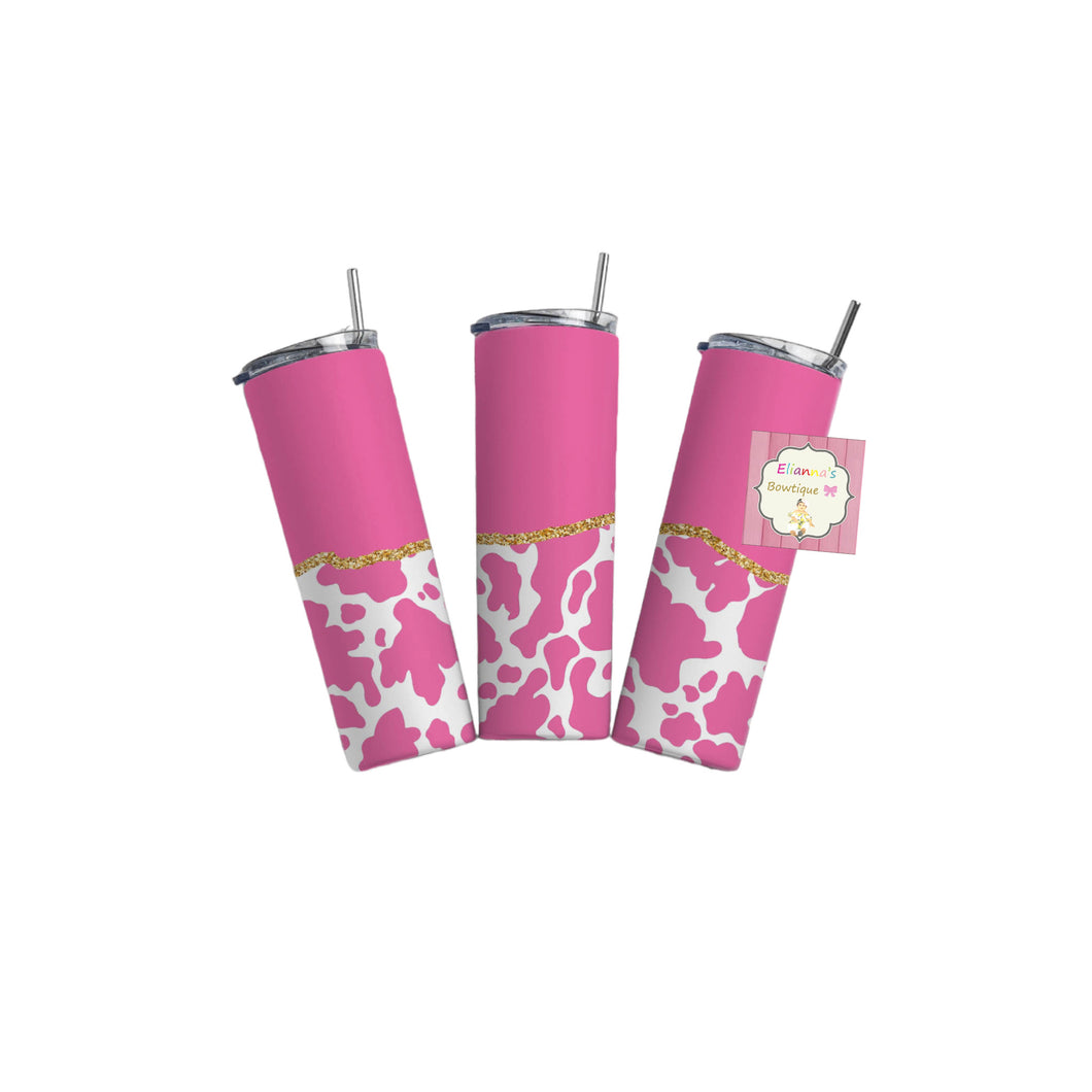 Pink cow tumbler cup /vasos/ vaca /