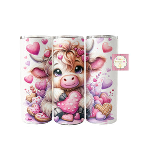 Highland cow tumbler cup/ valentines day/vasos