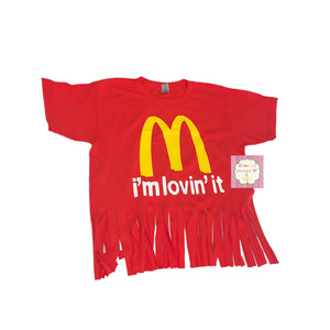 McDonald's fringe shirt/i'm lovin it/red shirt