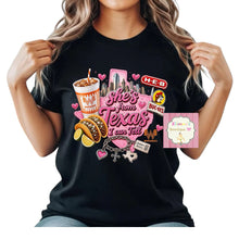 Load image into Gallery viewer, She's is from texas i can tell shirt/ kids/ Adult/ sweet tea/whataburger