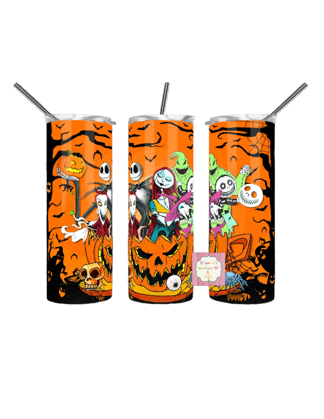 Halloween tumbler cup/ vasos /jack and sally