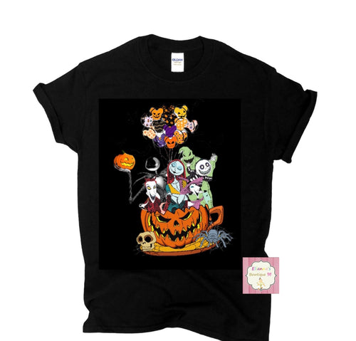 Jack and sally Halloween shirt/pumpkin