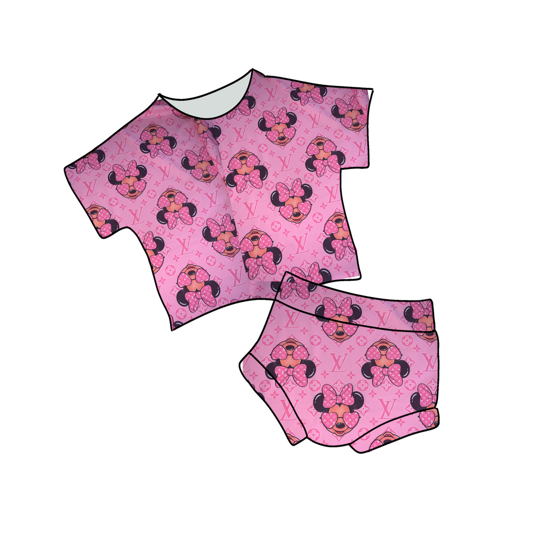 Boujee Minnie set Top & bummie/shirt/