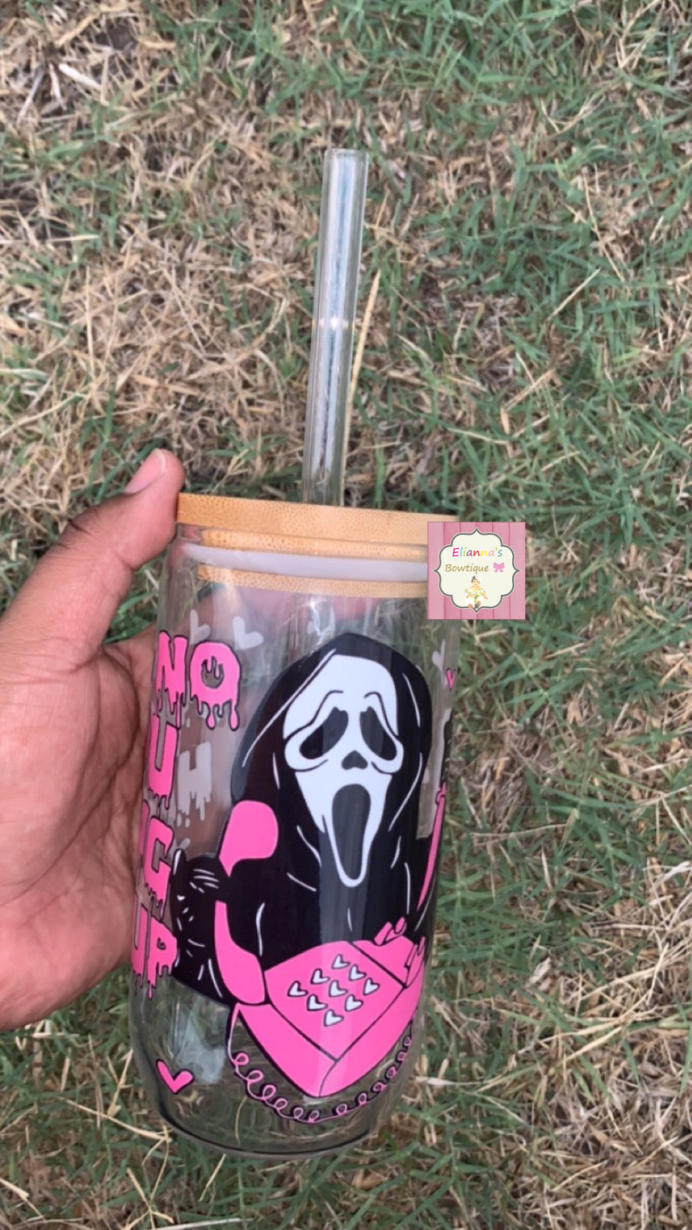 Ghost face libby cup / vasos/halloween/ you hang up first