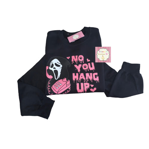 No you hang up  Crewneck sweatshirt /sweater/halloween/pink ghost