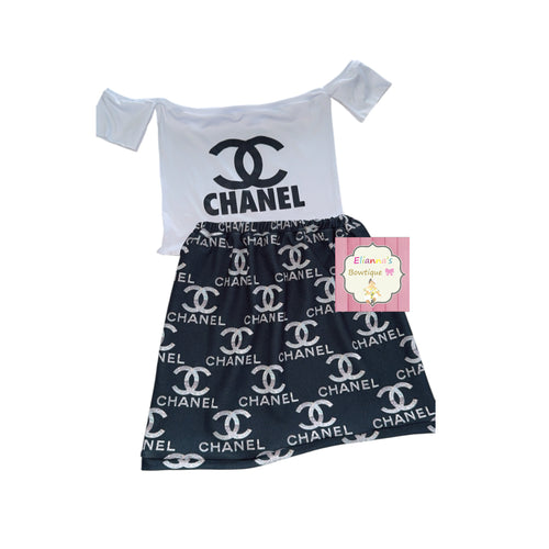 CC boujee outfit set/ Top and skirt