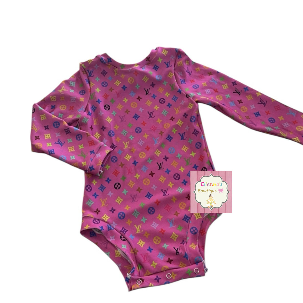 Boujee Pink Multi colors leotard/ leotardo/