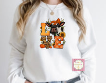 Load image into Gallery viewer, Love fall Crewneck sweatshirt /cow/sunflower/ pumpkin/sweater/sueter