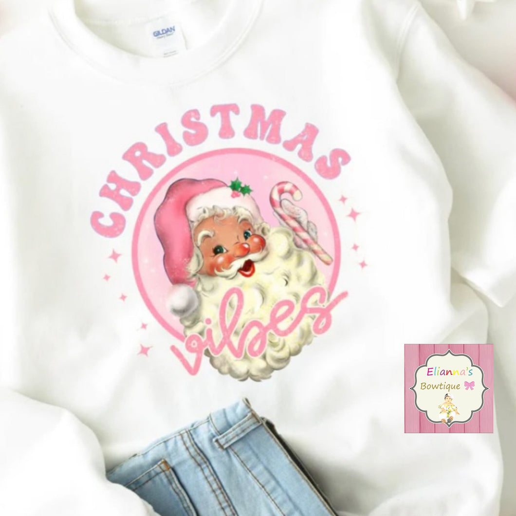 Pink christmas vibes Crewneck sweatshirt /christmas/sueter/