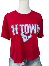 Load image into Gallery viewer, Red Texans Crop Tee/ Houston Texans