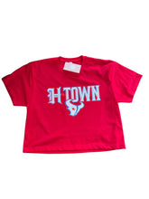 Load image into Gallery viewer, Red Texans Crop Tee/ Houston Texans