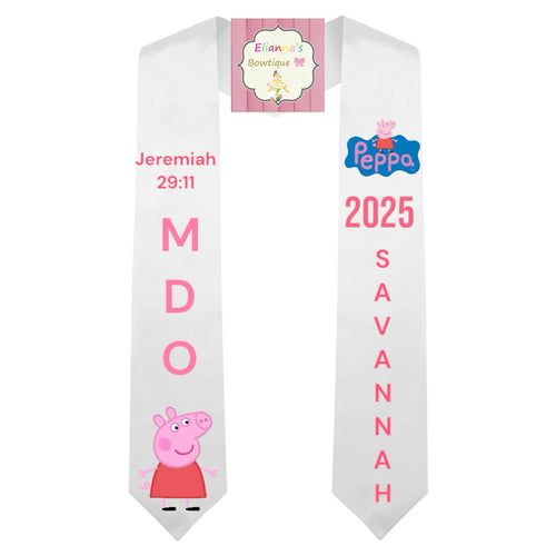Kids peppa pig Graduation Sash / custom/ 2025