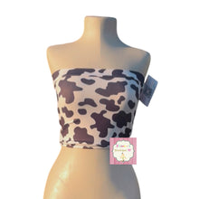 Load image into Gallery viewer, Adult Cow print tube top shirt/ adult/vaca