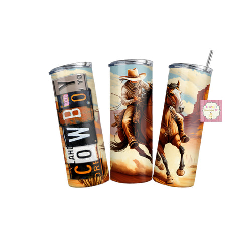 Cowboy tumbler cup/ vasos/horse