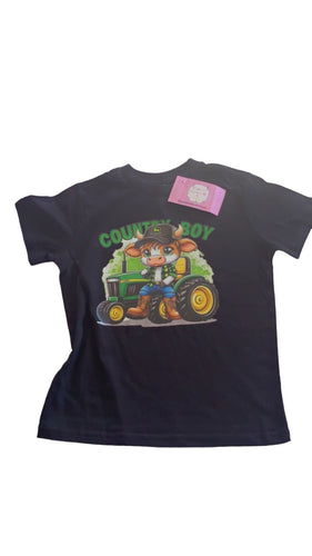 Country boy shirt / western / cow / bull/ tractor