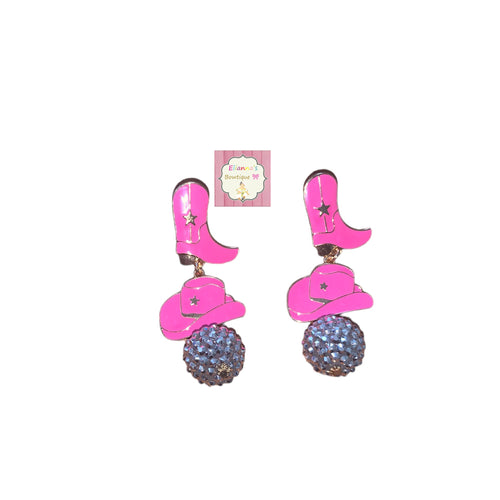 Disco ball Earrings / aretes/ let's go girls / cowgirl