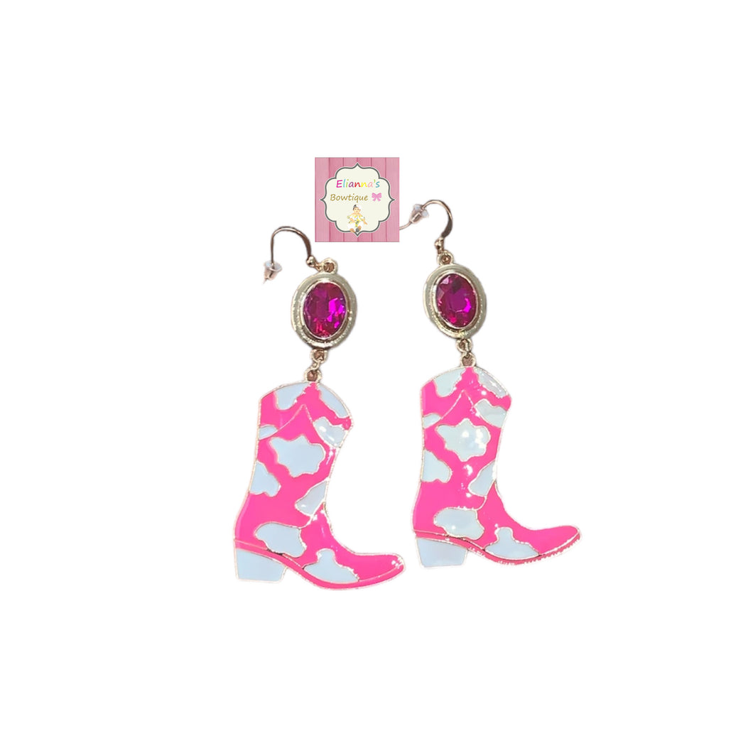 Boots Earrings / aretes/ cowgirl/ cow print / botas