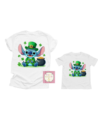 St Patrick's Day shirts/ kids/adult / stich