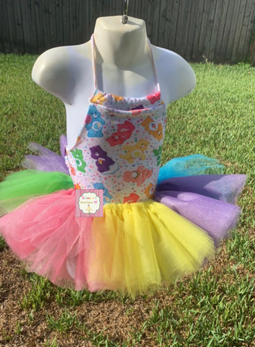 Care  bears Outfit leotard and tulle skirt/ birthday outfit/ dress/tutu