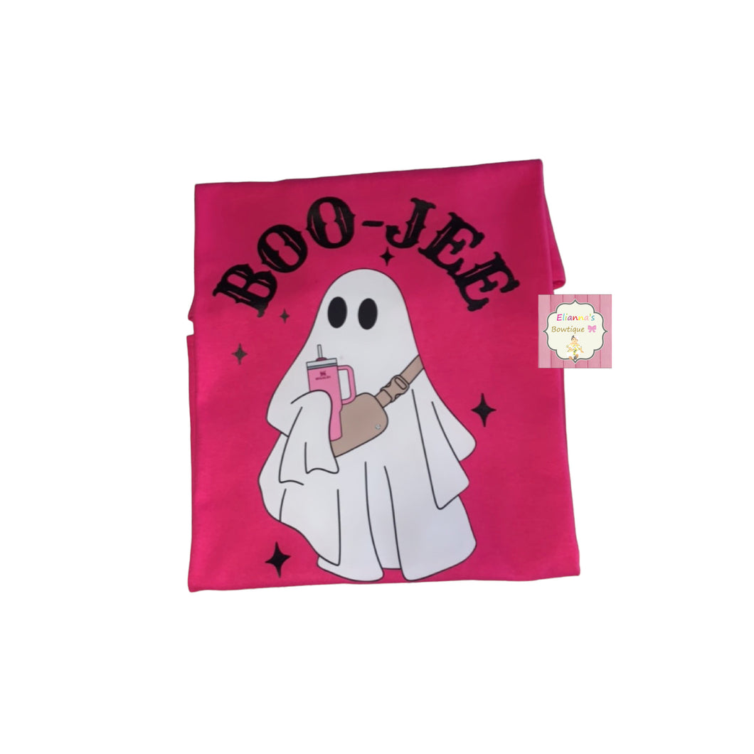 Boojee ghost shirt/halloween/ pink