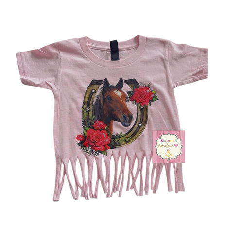 Pink fringe horse shirts/mommy and me shirts / caballos