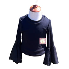 Cargar imagen en el visor de la galería, Black bell sleeve Top Shirt /flare sleeves