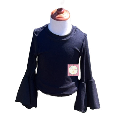 Black bell sleeve Top Shirt /flare sleeves