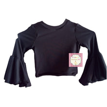 Cargar imagen en el visor de la galería, Black bell sleeve Top Shirt /flare sleeves