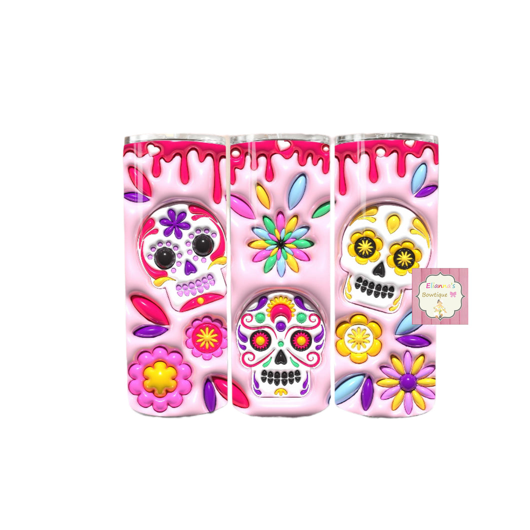 Sugar Skull  Tumbler Cup/vasos/dia de muertos